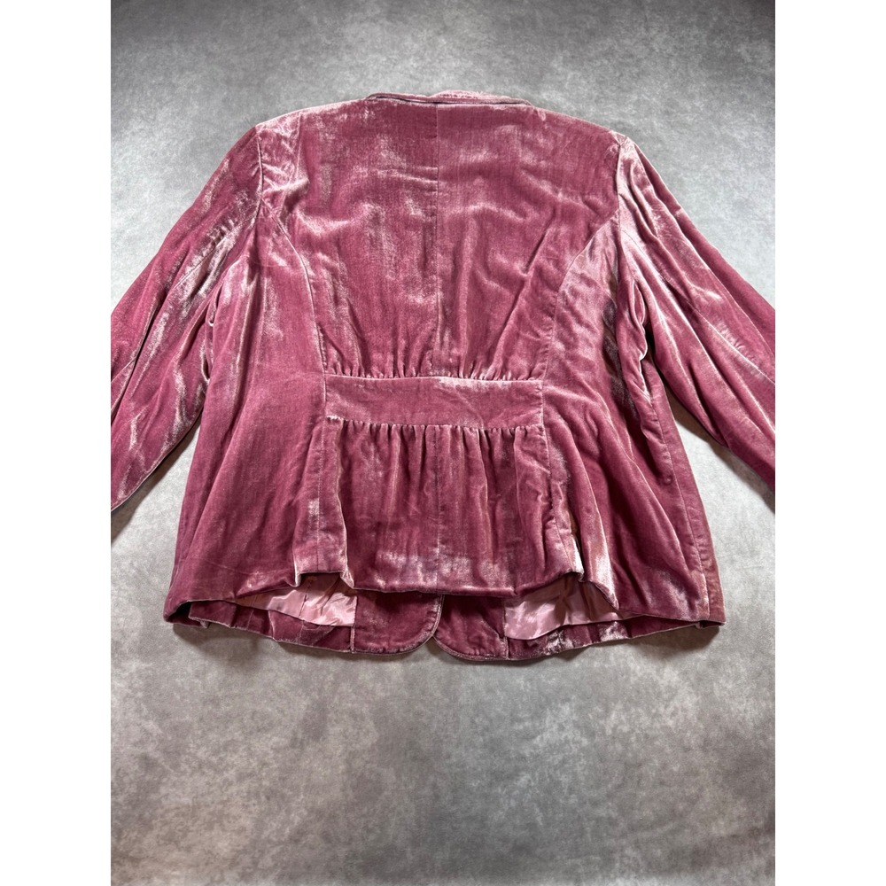AGB Woman Mauve Pink Velvet Blazer Jacket Size 18W NWT Peplum Back Pockets - Picture 7 of 7